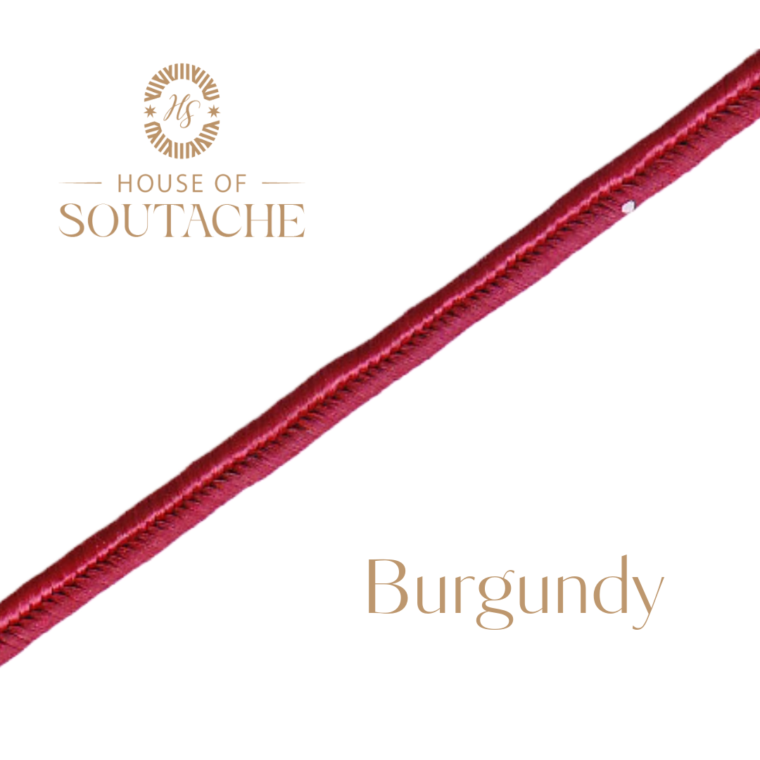 Wholesale Burgundy Soutache Braid Cord 1/8 Inch | 144 Yard Spool